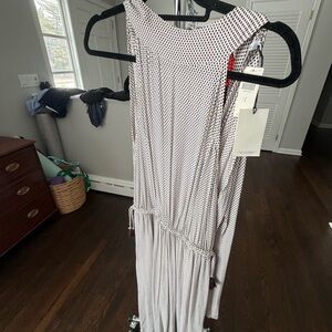 Faithfull the Brand Sleeveless Polka Dot Maxi Dress - White/Black